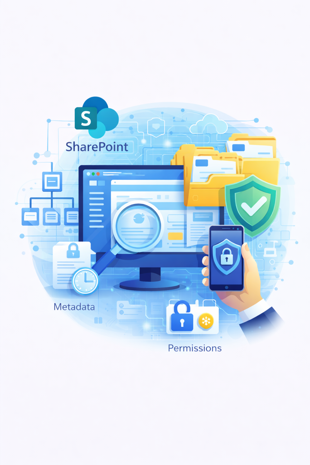 SharePoint intranet and content governance with secure permissions and metadata
